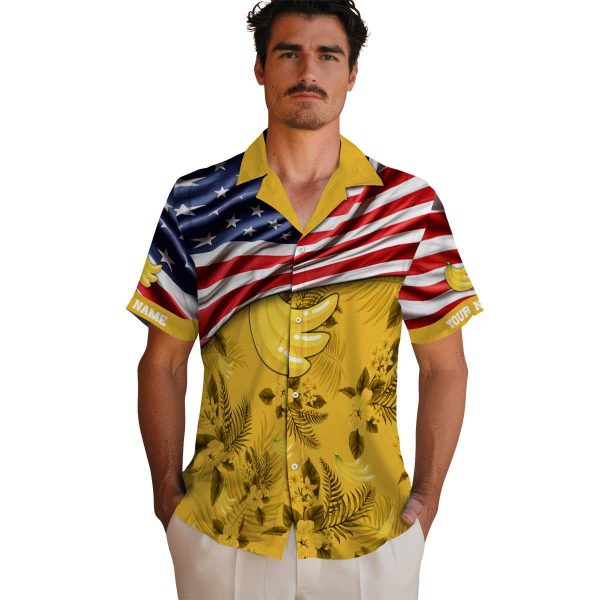 Banana US Flag Hibiscus Hawaiian Shirt High quality