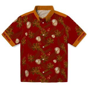 Baseball Botanical Print Hawaiian Shirt Best selling