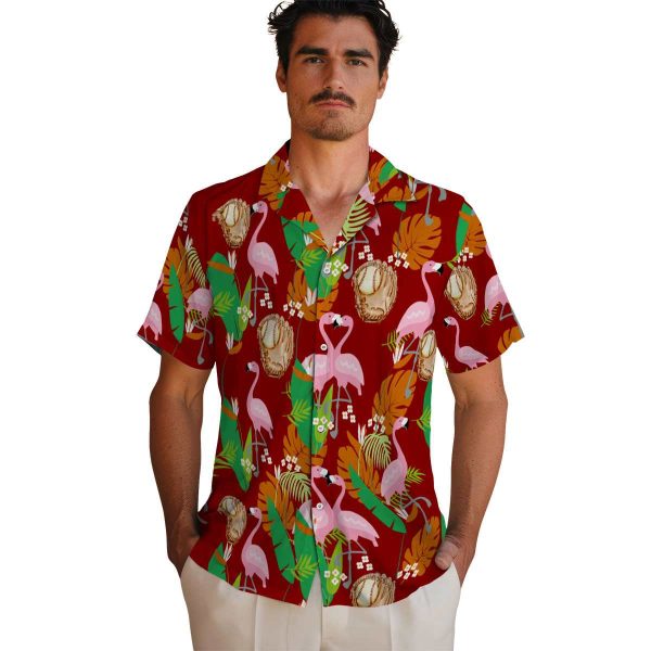Baseball Flamingo Foliage Hawaiian Shirt High quality