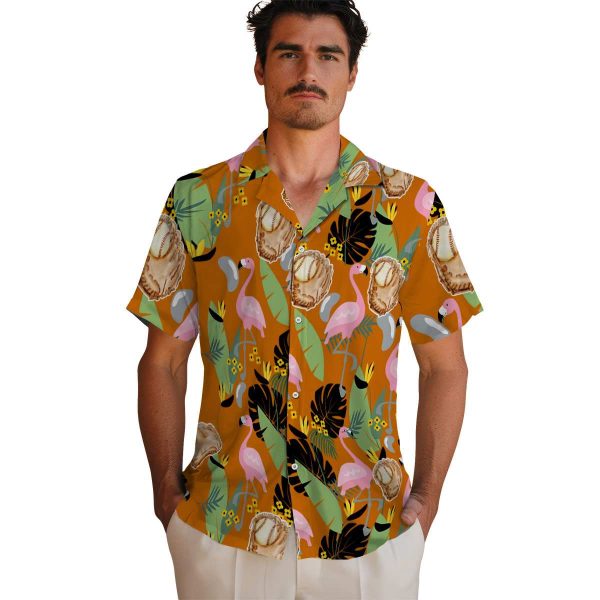 Baseball Flamingo Leaves Hawaiian Shirt High quality