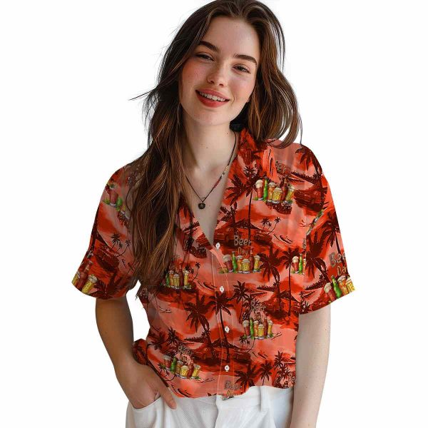 Beer Coastal Palms Hawaiian Shirt Trendy