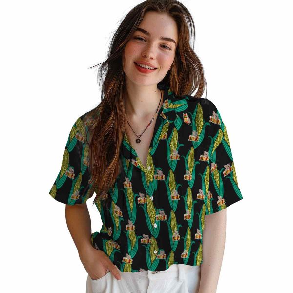 Beer Corn Motifs Hawaiian Shirt Trendy