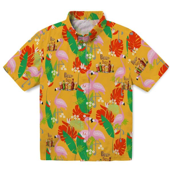 Beer Flamingo Foliage Hawaiian Shirt Best selling