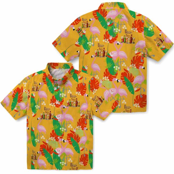 Beer Flamingo Foliage Hawaiian Shirt Latest Model