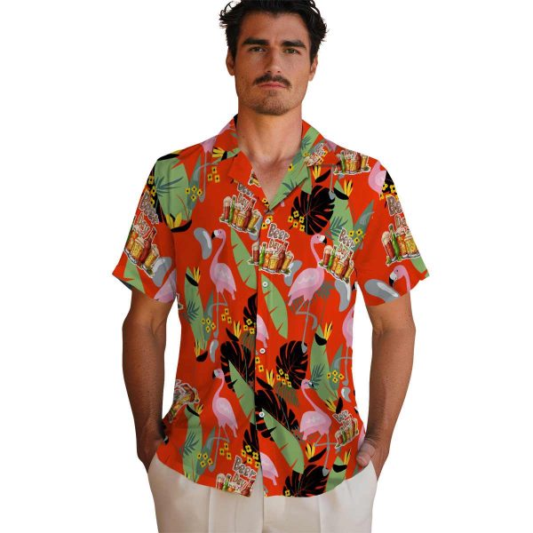 Beer Flamingo Leaves Hawaiian Shirt High quality