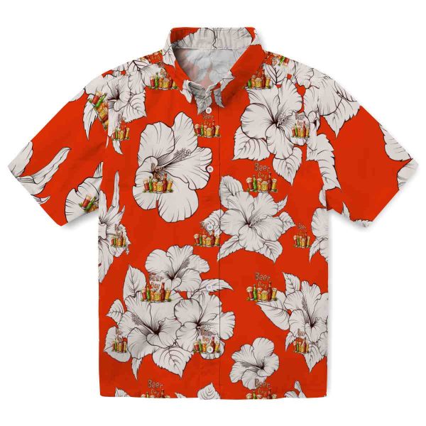 Beer Hibiscus Blooms Hawaiian Shirt Best selling