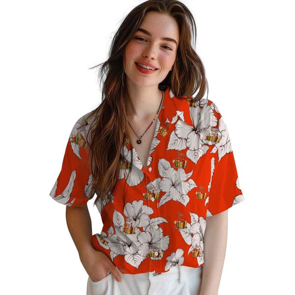 Beer Hibiscus Blooms Hawaiian Shirt Trendy