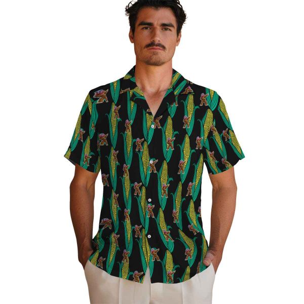 Bigfoot Corn Motifs Hawaiian Shirt High quality