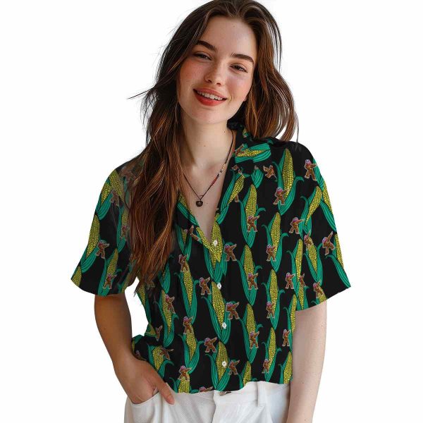 Bigfoot Corn Motifs Hawaiian Shirt Trendy