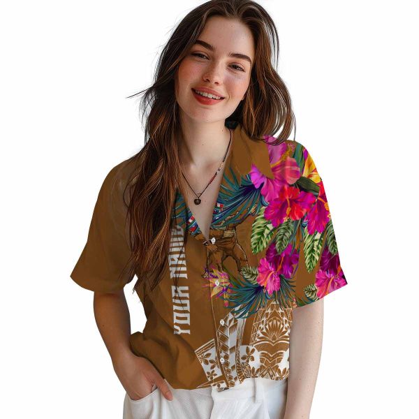 Bigfoot Floral Polynesian Hawaiian Shirt Trendy