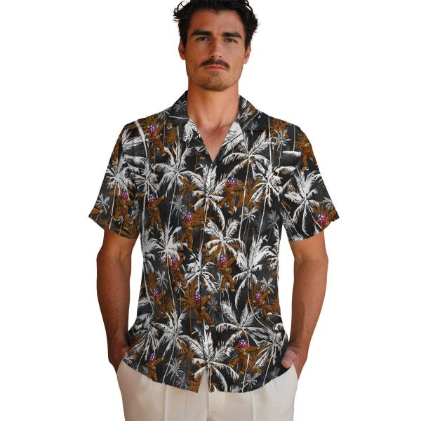 Bigfoot Palm Pattern Hawaiian Shirt High quality