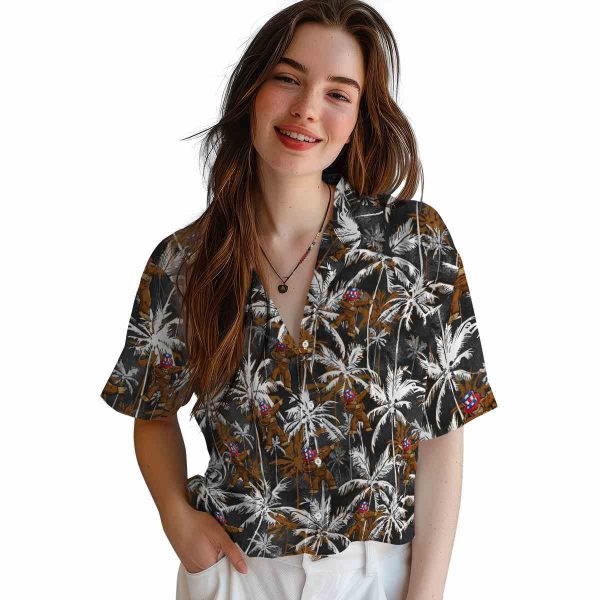 Bigfoot Palm Pattern Hawaiian Shirt Trendy