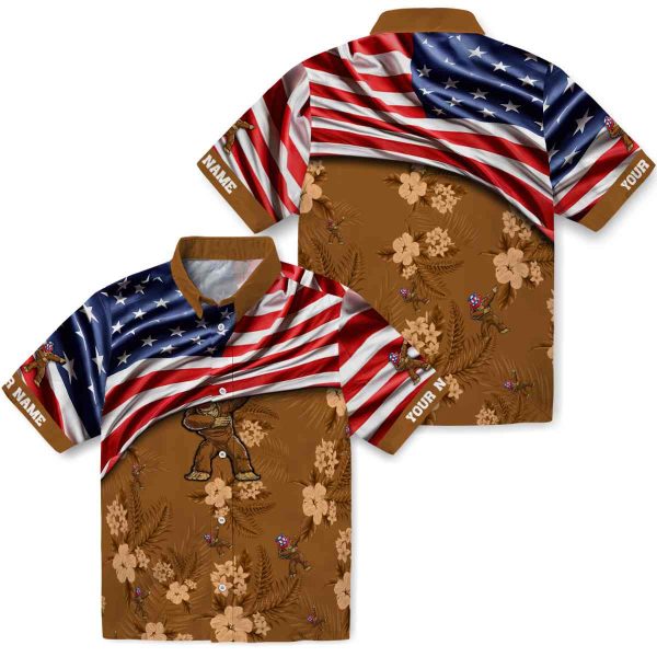 Bigfoot US Flag Hibiscus Hawaiian Shirt Latest Model