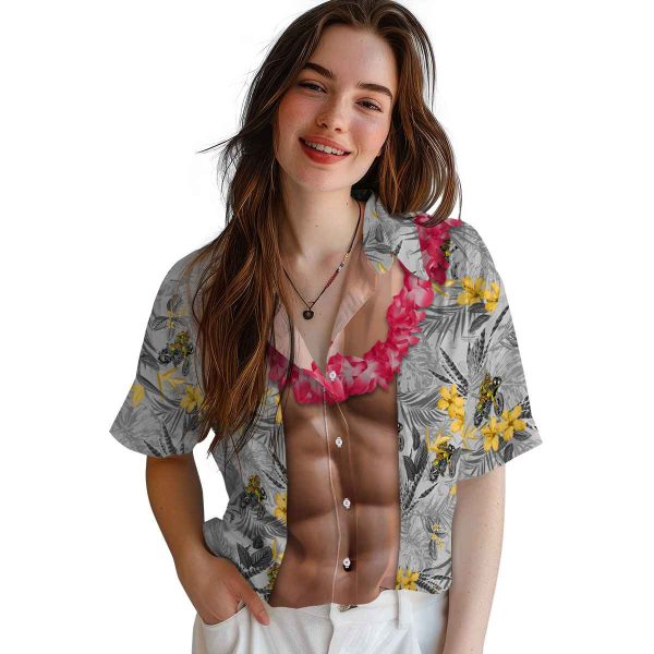 Biker Chest Illusion Hawaiian Shirt Trendy