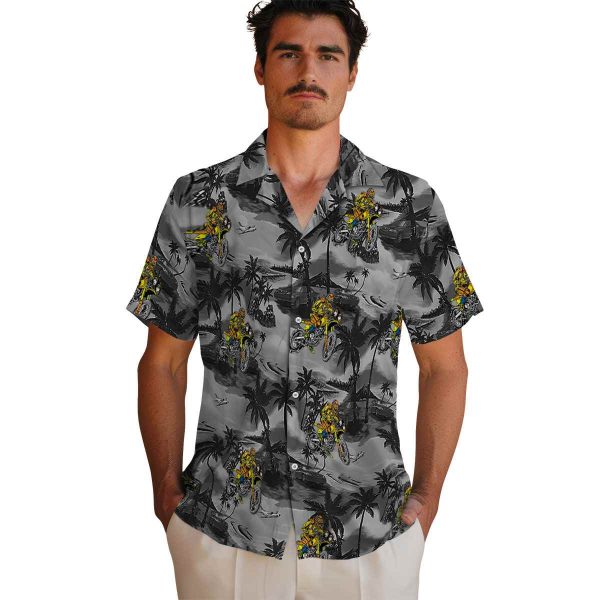 Biker Coastal Palms Hawaiian Shirt High quality