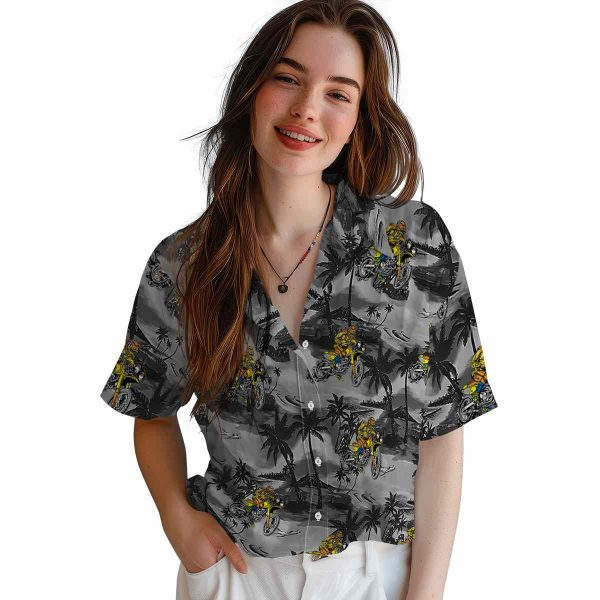 Biker Coastal Palms Hawaiian Shirt Trendy