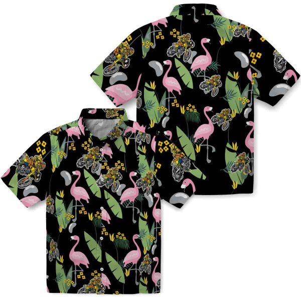 Biker Flamingo Leaves Hawaiian Shirt Latest Model