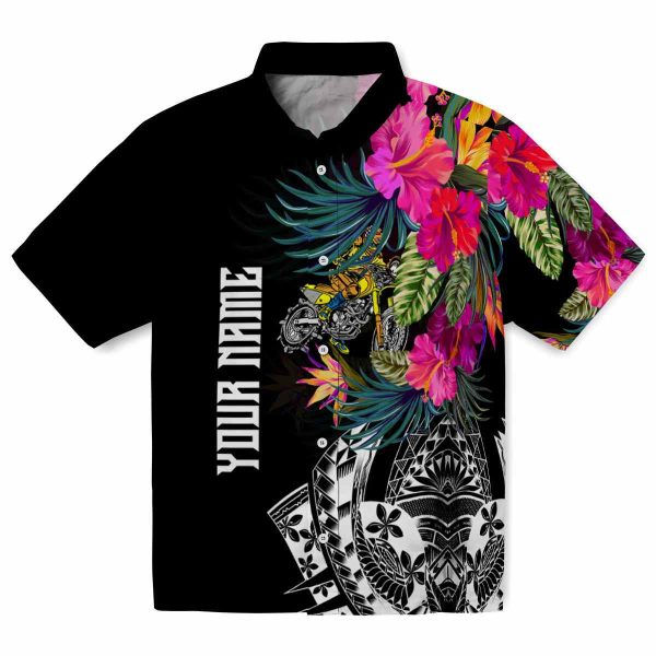 Biker Floral Polynesian Hawaiian Shirt Best selling