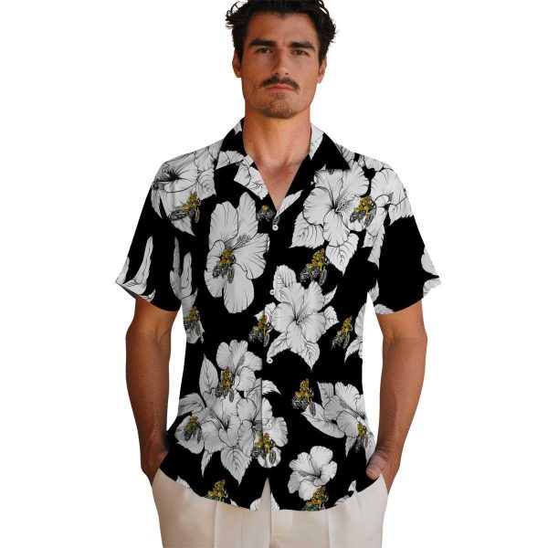 Biker Hibiscus Blooms Hawaiian Shirt High quality