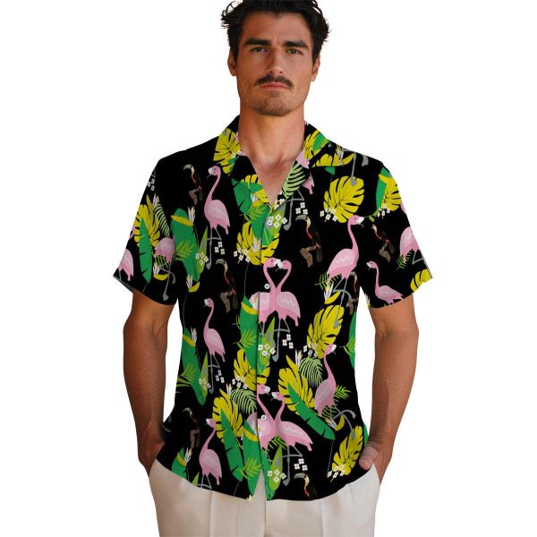 Bird Flamingo Foliage Hawaiian Shirt High quality