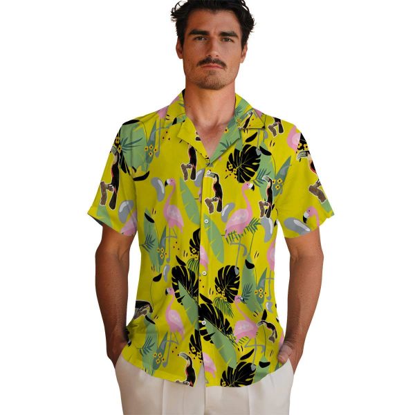 Bird Flamingo Leaves Hawaiian Shirt High quality