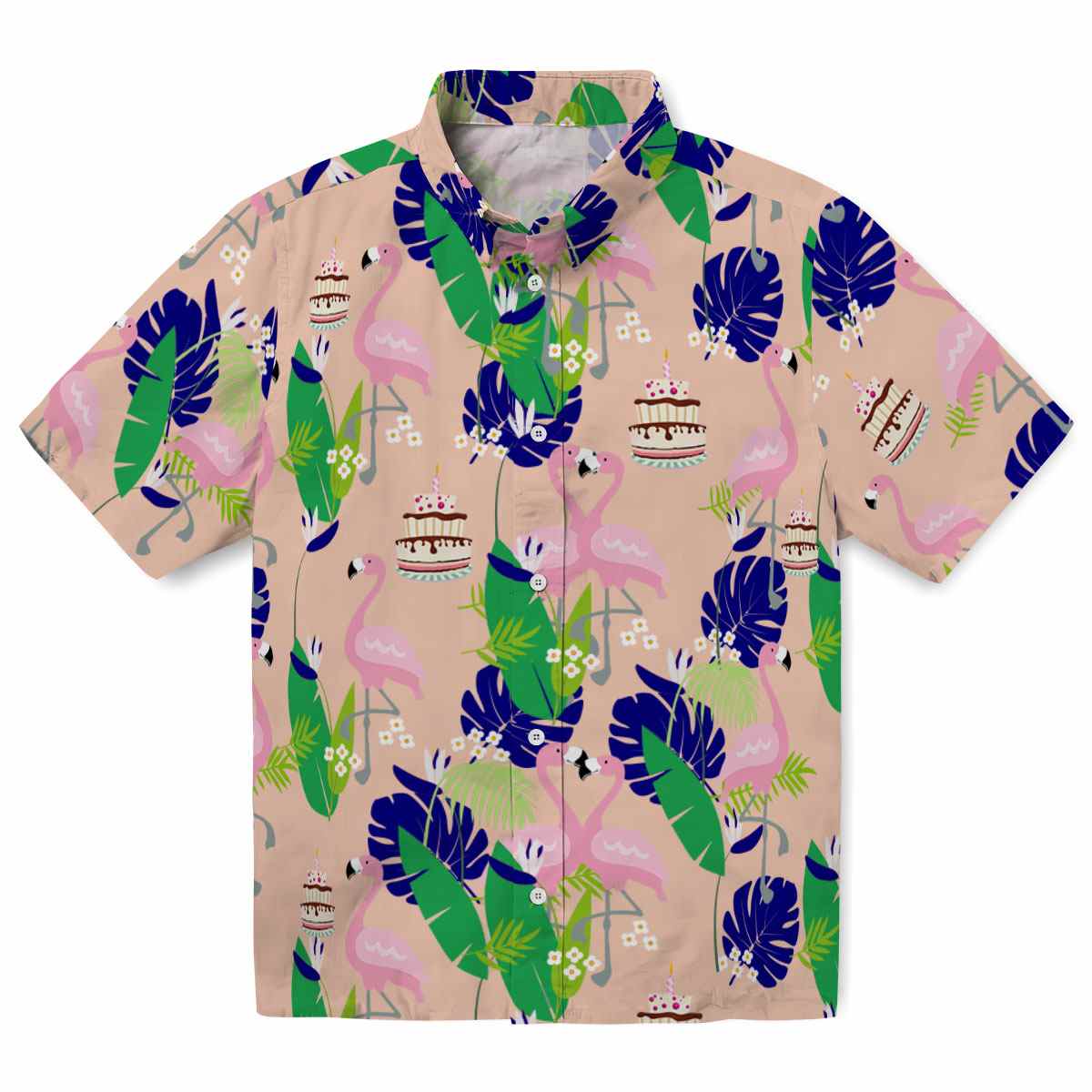 Birthday Flamingo Foliage Hawaiian Shirt Best selling