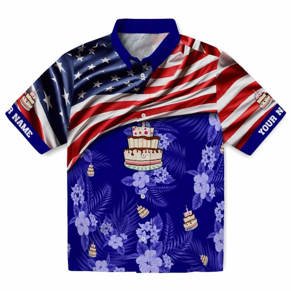 Birthday US Flag Hibiscus Hawaiian Shirt Best selling