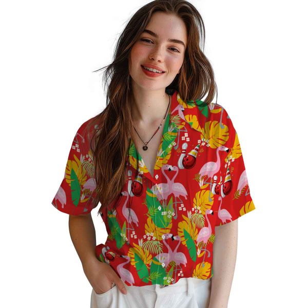 Bowling Flamingo Foliage Hawaiian Shirt Trendy