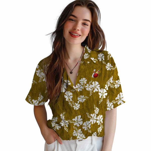 Bowling Hibiscus Clusters Hawaiian Shirt Trendy