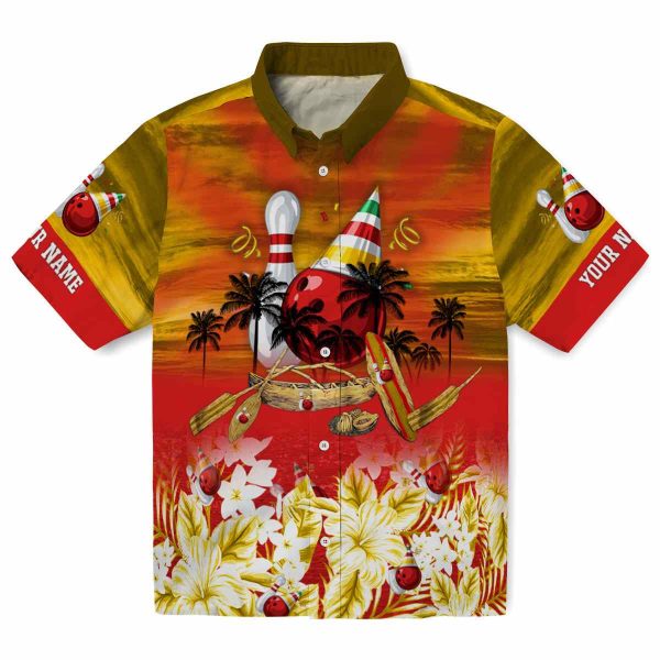 Bowling Tropical Canoe Hawaiian Shirt Best selling