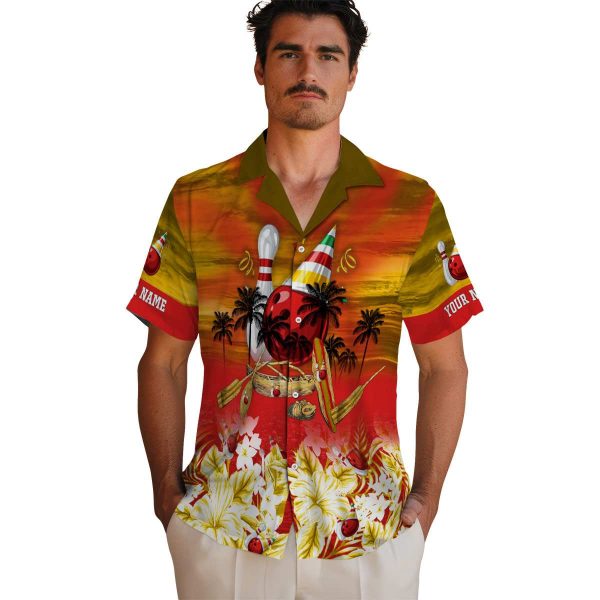 Bowling Tropical Canoe Hawaiian Shirt High quality