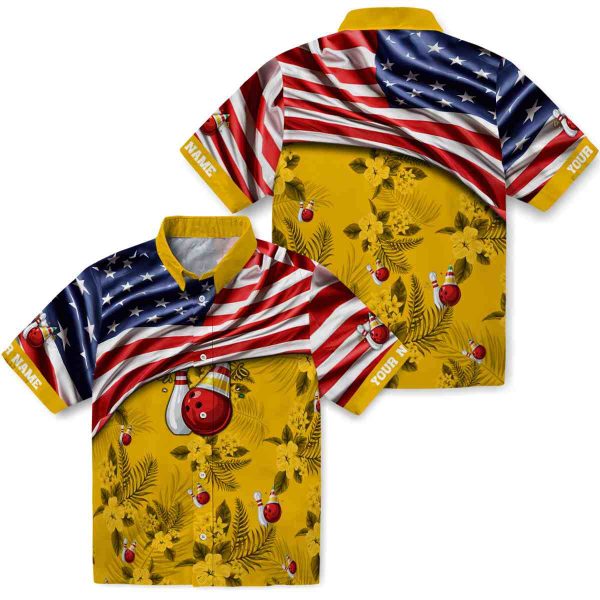 Bowling US Flag Hibiscus Hawaiian Shirt Latest Model