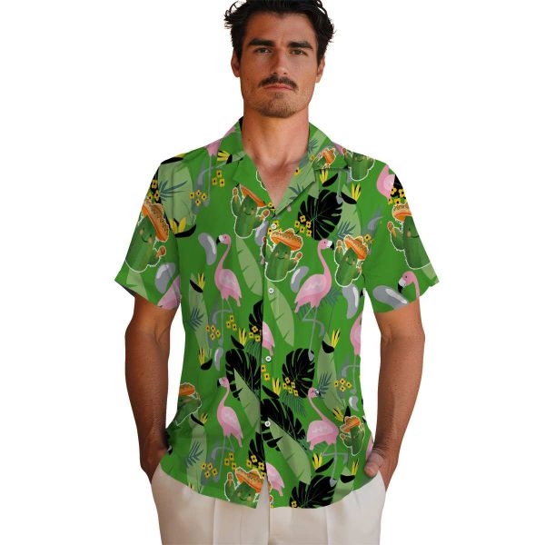 Cactus Flamingo Leaves Hawaiian Shirt High quality