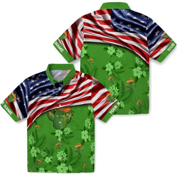 Cactus US Flag Hibiscus Hawaiian Shirt Latest Model