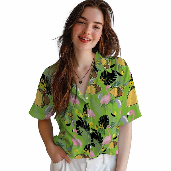 Capybara Flamingo Leaves Hawaiian Shirt Trendy