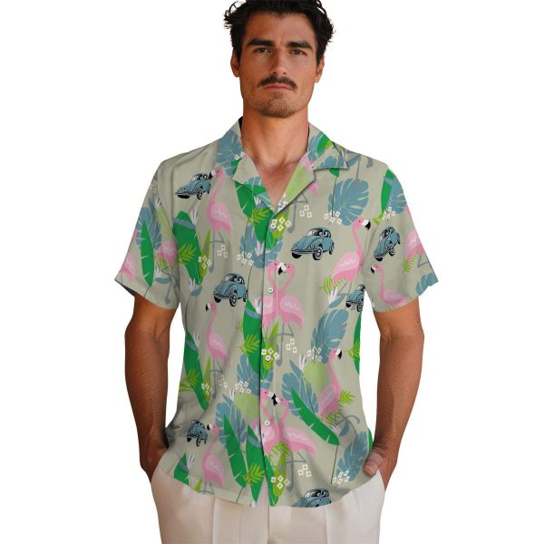 Car Flamingo Foliage Hawaiian Shirt High quality