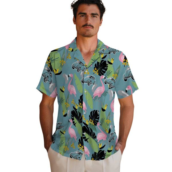 Car Flamingo Leaves Hawaiian Shirt High quality