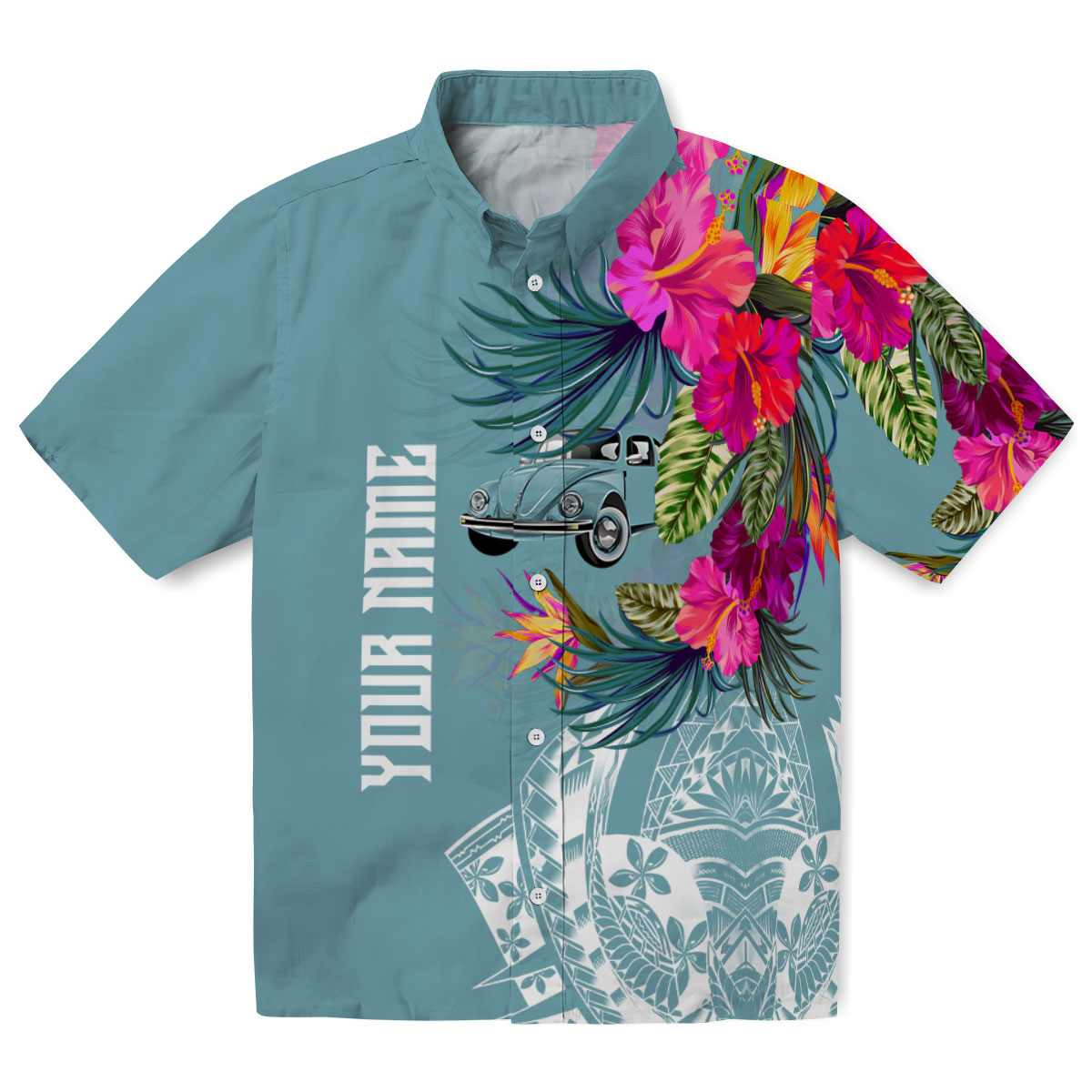 Car Floral Polynesian Hawaiian Shirt Best selling