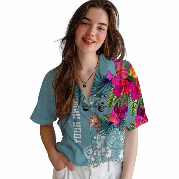 Car Floral Polynesian Hawaiian Shirt Trendy