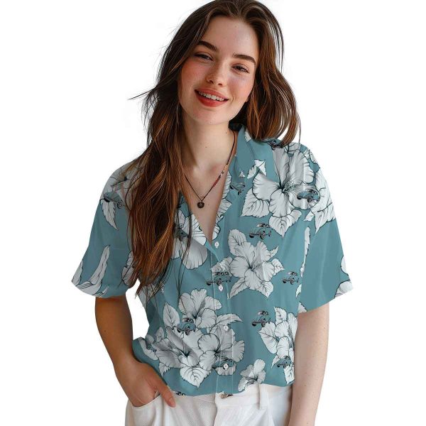 Car Hibiscus Blooms Hawaiian Shirt Trendy