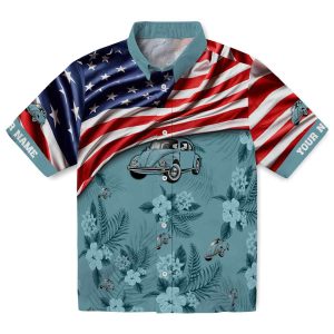 Car US Flag Hibiscus Hawaiian Shirt Best selling