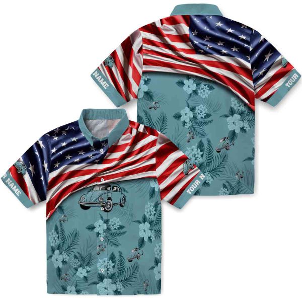 Car US Flag Hibiscus Hawaiian Shirt Latest Model