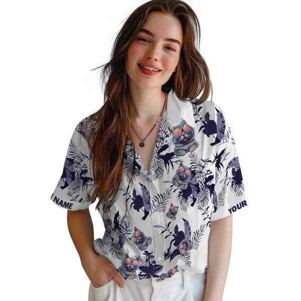 Cat Botanical Theme Hawaiian Shirt Trendy