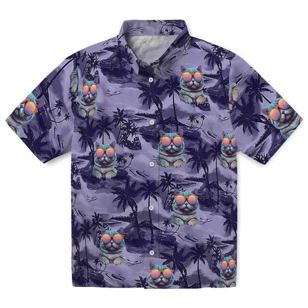 Cat Coastal Palms Hawaiian Shirt Best selling