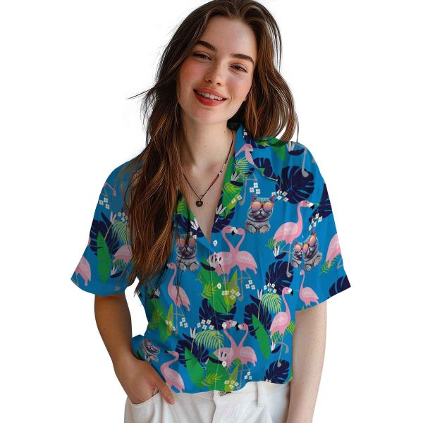 Cat Flamingo Foliage Hawaiian Shirt Trendy