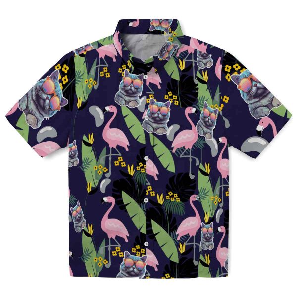 Cat Flamingo Leaves Hawaiian Shirt Best selling