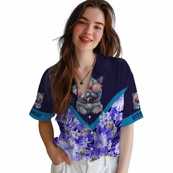 Cat Floral Chevron Hawaiian Shirt Trendy