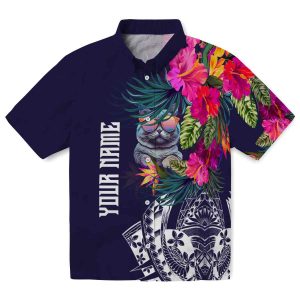 Cat Floral Polynesian Hawaiian Shirt Best selling