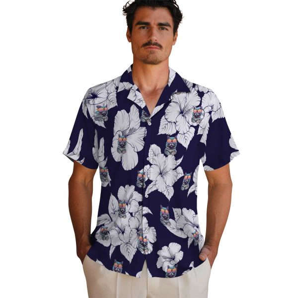 Cat Hibiscus Blooms Hawaiian Shirt High quality