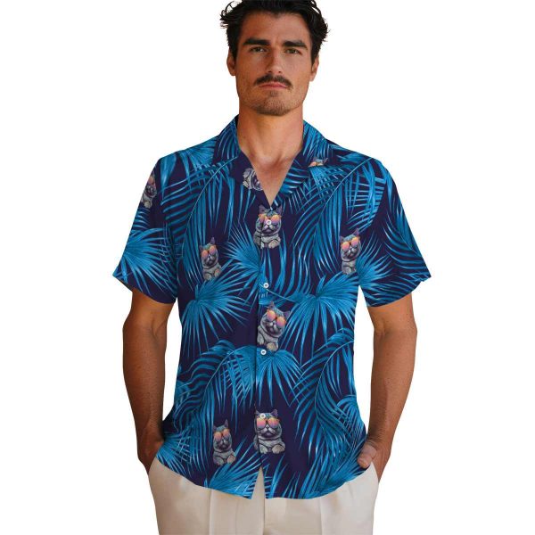 Cat Leafy Palms Hawaiian Shirt High quality